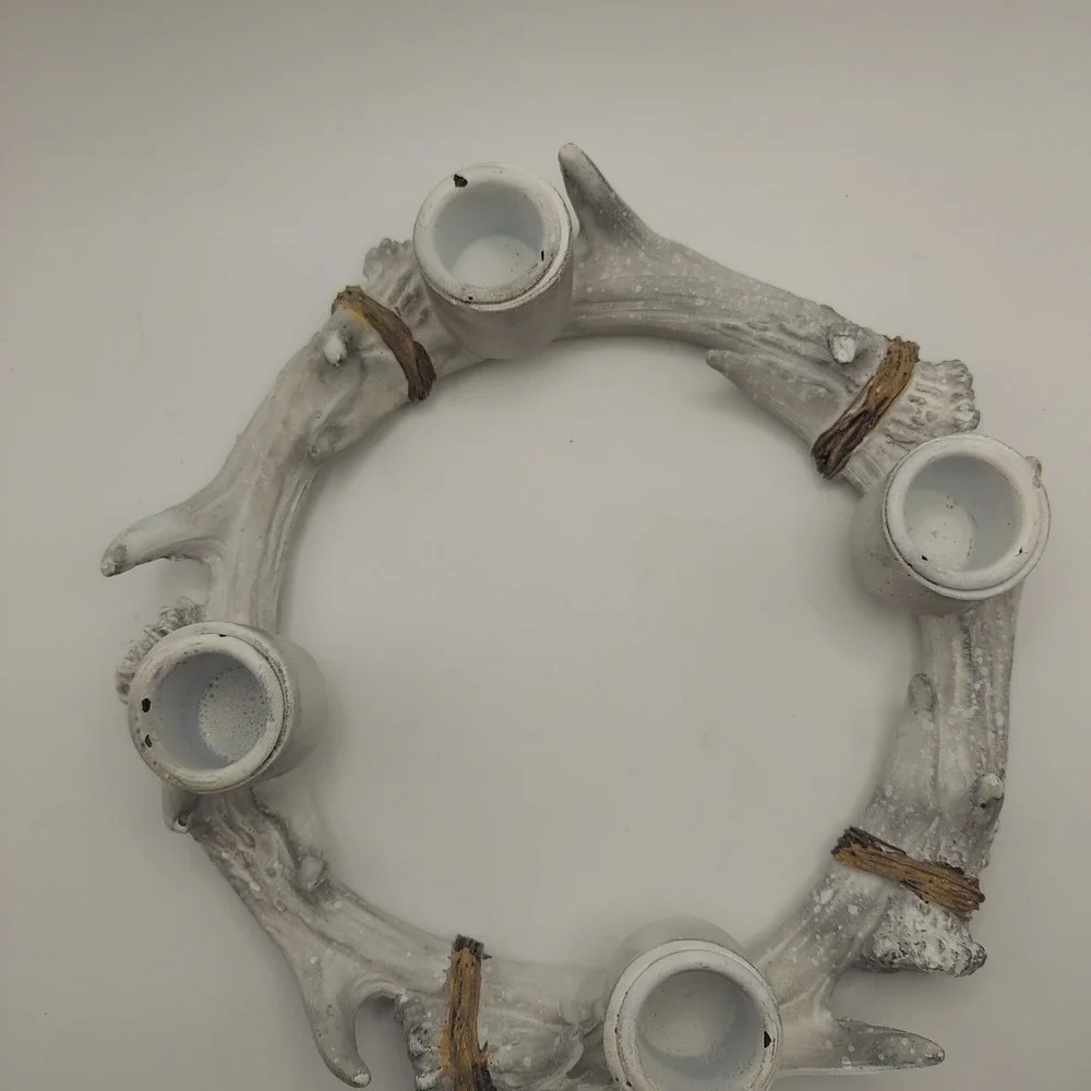 Rustic Antler Candle Holder Ring 4‎ Candle Woodland Rustic